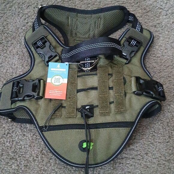 No Pull Dog Harness  Heavy Duty Dog Harness with Handle and Poop Bag Holder Sz M - Picture 2 of 13